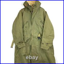 Vintage Us Military Pile Lined Overcoat Parka Jacket Medium Green 1952