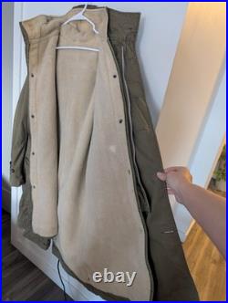 Vintage Usaf M51 Overcoat Parka With Pile Liner 1950 Korean War XL