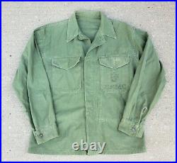 Vintage Vietnam Korean War USMC P58 Utility Coat Jacket Shirt Sz Large USN USAF