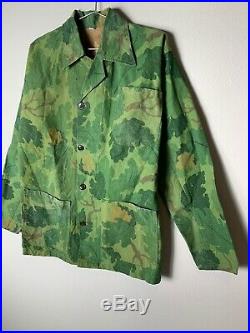Vintage Vine Leaf Korean War Era Camo Jacket