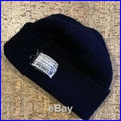 Vintage WWII 1940s 1950s Korean War USN US Navy Watch Cap Wool Beanie Hat Named