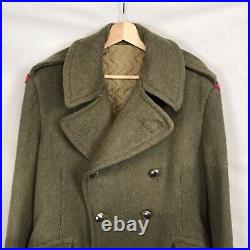 Vintage Wool Great Coat Army Canada 1952 Korean War Era PPCLI Size L/XL