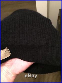 Vintage Wwii Korean War Era Us Navy Usn Dark Blue Black Wool Knit Watch Cap Hat