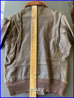 Vintage wwii korean war g-1 flight jacket leather buaer star sportswear 40 USN