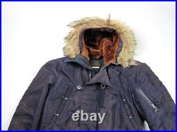 Vtg 1950's US Air Force N-3A Snorkel Parka Sz S Blue Fur Hood USAF Flight Jacket