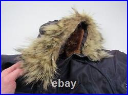 Vtg 1950's US Air Force N-3A Snorkel Parka Sz S Blue Fur Hood USAF Flight Jacket