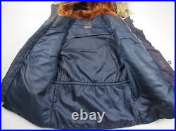 Vtg 1950's US Air Force N-3A Snorkel Parka Sz S Blue Fur Hood USAF Flight Jacket