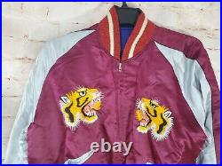 Vtg 1950s Japan Embroidered Reversible Jacket Korean War Era Tiger