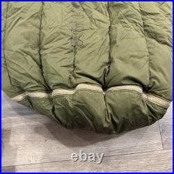 Vtg 1950s Korean War Era US Military Casualty Down Sleeping Bag Fur Lined Hood