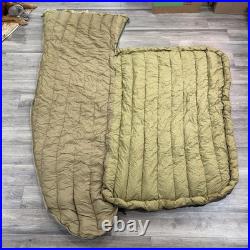 Vtg 1950s Korean War Era US Military Casualty Down Sleeping Bag Fur Lined Hood