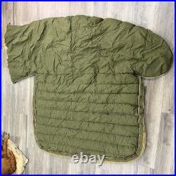 Vtg 1950s Korean War Era US Military Casualty Down Sleeping Bag Fur Lined Hood