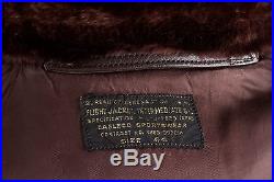 Vtg 1950s Korean War Navy G-1 Goatskin Leather Flight Jacket sz L 44 50s #1436