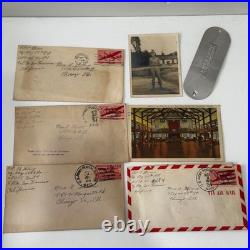 Vtg 1950s Korean War Soldier Lot Cards Dog Tag Patches Letters to Mom Nara Japan