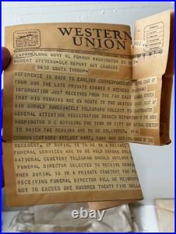 Vtg 1950s Korean War Soldier Lot Cards Dog Tag Patches Letters to Mom Nara Japan