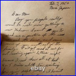 Vtg 1950s Korean War Soldier Lot Cards Dog Tag Patches Letters to Mom Nara Japan