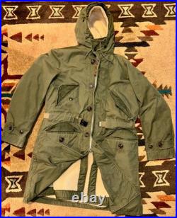 Vtg 1951 Military USAF M51 OVERCOAT PARKA WITH PILE LINER 1951 KOREAN WAR SMALL