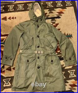 Vtg 1951 Military USAF M51 OVERCOAT PARKA WITH PILE LINER 1951 KOREAN WAR SMALL