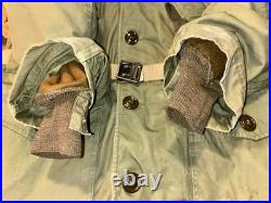 Vtg 1951 Military USAF M51 OVERCOAT PARKA WITH PILE LINER 1951 KOREAN WAR SMALL