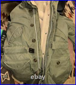 Vtg 1951 Military USAF M51 OVERCOAT PARKA WITH PILE LINER 1951 KOREAN WAR SMALL