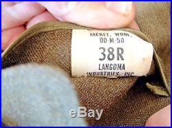 Vtg 1951 US Army Uniform IKE Jacket Pants Belt Brass Buckle Korean War Military