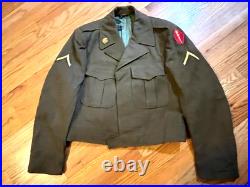 Vtg 1953 US Army IKE Korean War Military Wool Jacket 40R. Enlisted. Nice