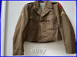 Vtg 1953 US Army IKE Korean War Military Wool Jacket 40R. Enlisted. Nice