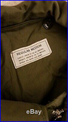 Vtg 50's Korean War US Army M-1951 Military Field Jacket Regular Med Deadstock