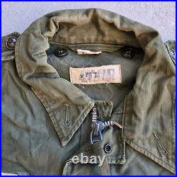 Vtg 50s Korean War Era US Army M-51 Field Jacket OG-107 Med Reg Coat Mans Sateen