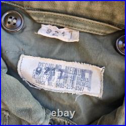 Vtg 50s Korean War Era US Army M-51 Field Jacket OG-107 Med Reg Coat Mans Sateen