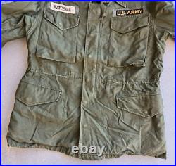 Vtg 50s Korean War Era US Army M-51 Field Jacket OG-107 Med Reg Coat Mans Sateen