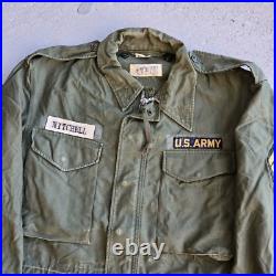 Vtg 50s Korean War Era US Army M-51 Field Jacket OG-107 Med Reg Coat Mans Sateen