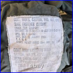 Vtg 50s Korean War Era US Army M-51 Field Jacket OG-107 Med Reg Coat Mans Sateen