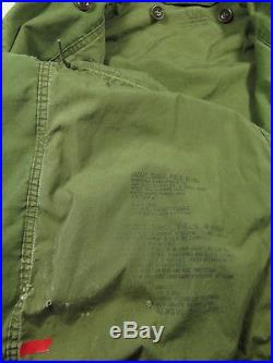 Vtg 50s Korean War M-1951 FIELD JACKET COAT L L US Military Olive Green HOODED