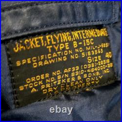 Vtg 50s Korean War USAF B-15C Flight Jacket Flying Pritzker & Sons Named ID Capt