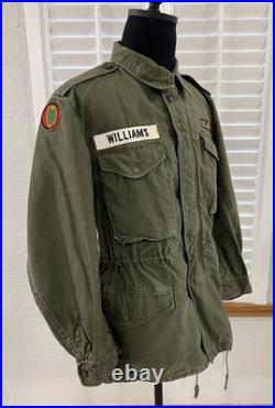 Vtg 50s M-1951 Field Jacket US Army patches Special Forces M Reg EXCELLENT