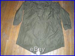 Vtg 50s Medium M1951 Military Army Korean War Fishtail Hooded Lined Parka Jacket