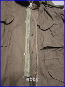 Vtg 50s Military Korean War M-1951 Field Jacket W Liner & Hood Mens Large Coat
