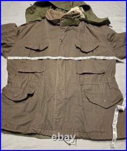 Vtg 50s Military Korean War M-1951 Field Jacket W Liner & Hood Mens Large Coat Vtg 50s Military Korean War M-1951 Field Jacket W Liner & Hood Mens Large Coat