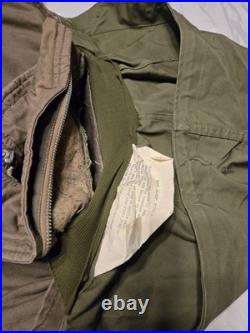 Vtg 50s Military Korean War M-1951 Field Jacket W Liner & Hood Mens Large Coat