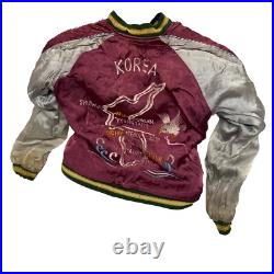Vtg 50s Silk Reversible Korean War Japan Tour Souvenir Jacket See Description