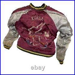 Vtg 50s Silk Reversible Korean War Japan Tour Souvenir Jacket See Description