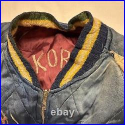 Vtg 50s Silk Reversible Korean War Japan Tour Souvenir Jacket See Description