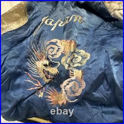 Vtg 50s Silk Reversible Korean War Japan Tour Souvenir Jacket See Description