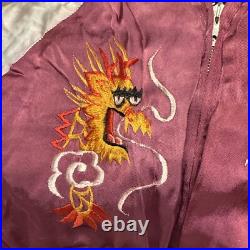 Vtg 50s Silk Reversible Korean War Japan Tour Souvenir Jacket See Description