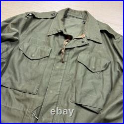 Vtg 50s US Military M-1951 M51 Field Jacket Olive Green OG-107 No Liner Large