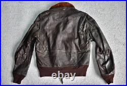 Vtg 50s Werber Sportswear USN Leather MIL-J-7823 (AER) Type G-1 Flight Jacket 38