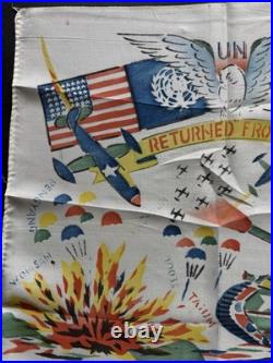 Vtg Hand Painted Trench Art SCARF Returned From HELL Taegu KOREA War Souvenir