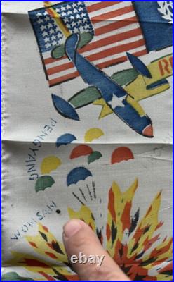 Vtg Hand Painted Trench Art SCARF Returned From HELL Taegu KOREA War Souvenir