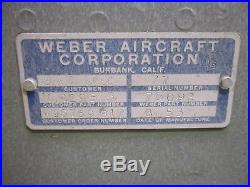 Vtg Korean War 1953 Weber Aircraft #78092 Flight Ejection Pilot Seat BAC Boeing