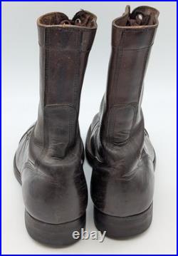 Vtg Korean War 9.5 R Brown Combat Paratrooper Jump Men's Leather Boots